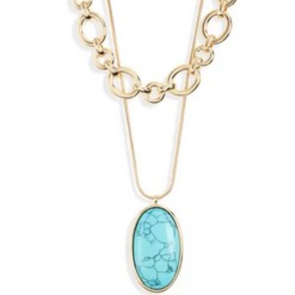 Nordstrom Layered Stone Pendant Necklace